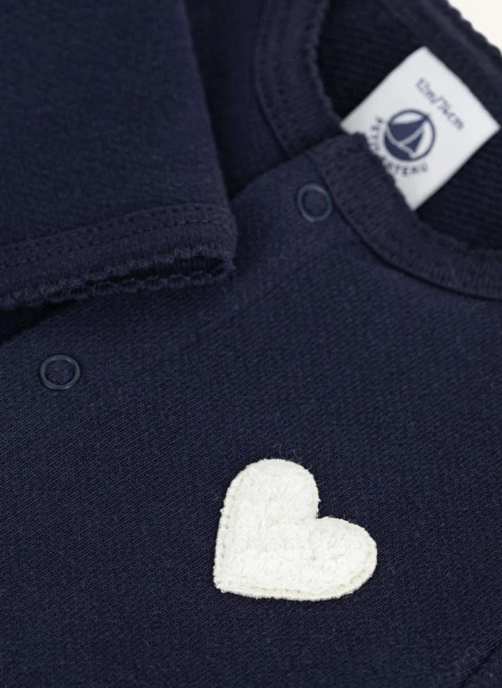 Petit Bateau - Herz-Strickjacke aus Bio-Baumwolle | Mitternachtsblau