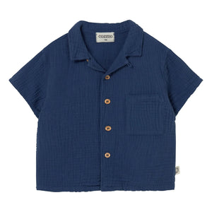 Cozmo - Abel Musselin-Hemd | Marineblau
