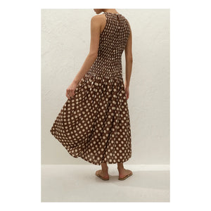 Faithfull the Brand – Luisa Baumwoll-Pünktchenkleid | Chocolate