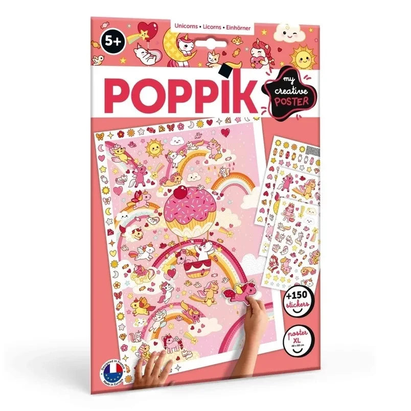 Poppik - Bunte Einhorn-Poster-Sticker | Mehrfarbig
