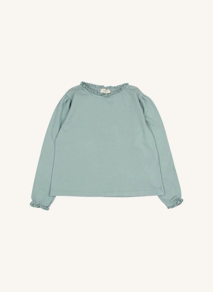 Búho - Spitzenshirt aus Bio-Baumwolle | Zederngrün