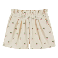Emile et Ida - Cerises Bio-Baumwoll-Frottee-Shorts | Creme