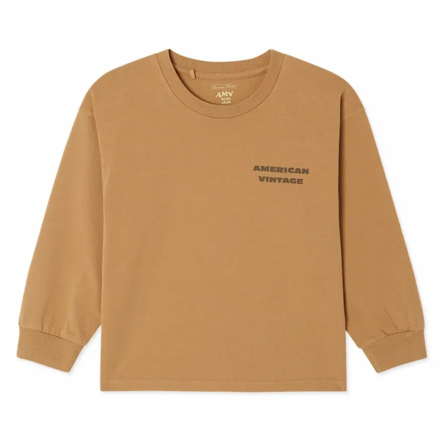 American Vintage - Fizvalley Logo Langarm-T-Shirt | Camel