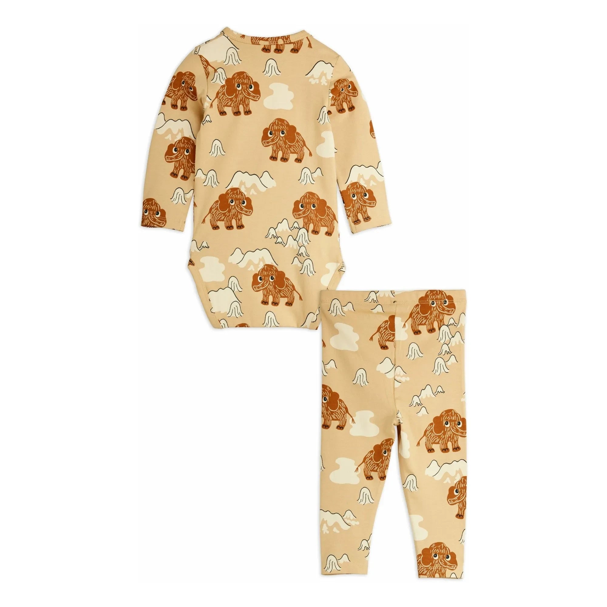 Mini Rodini - Mammoth Bio-Baumwolle Body und Leggings Set | Beige