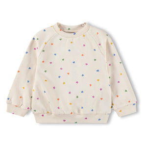 Molo – Bio-Baumwoll-Sweatshirt mit Herzstickerei | Ecru