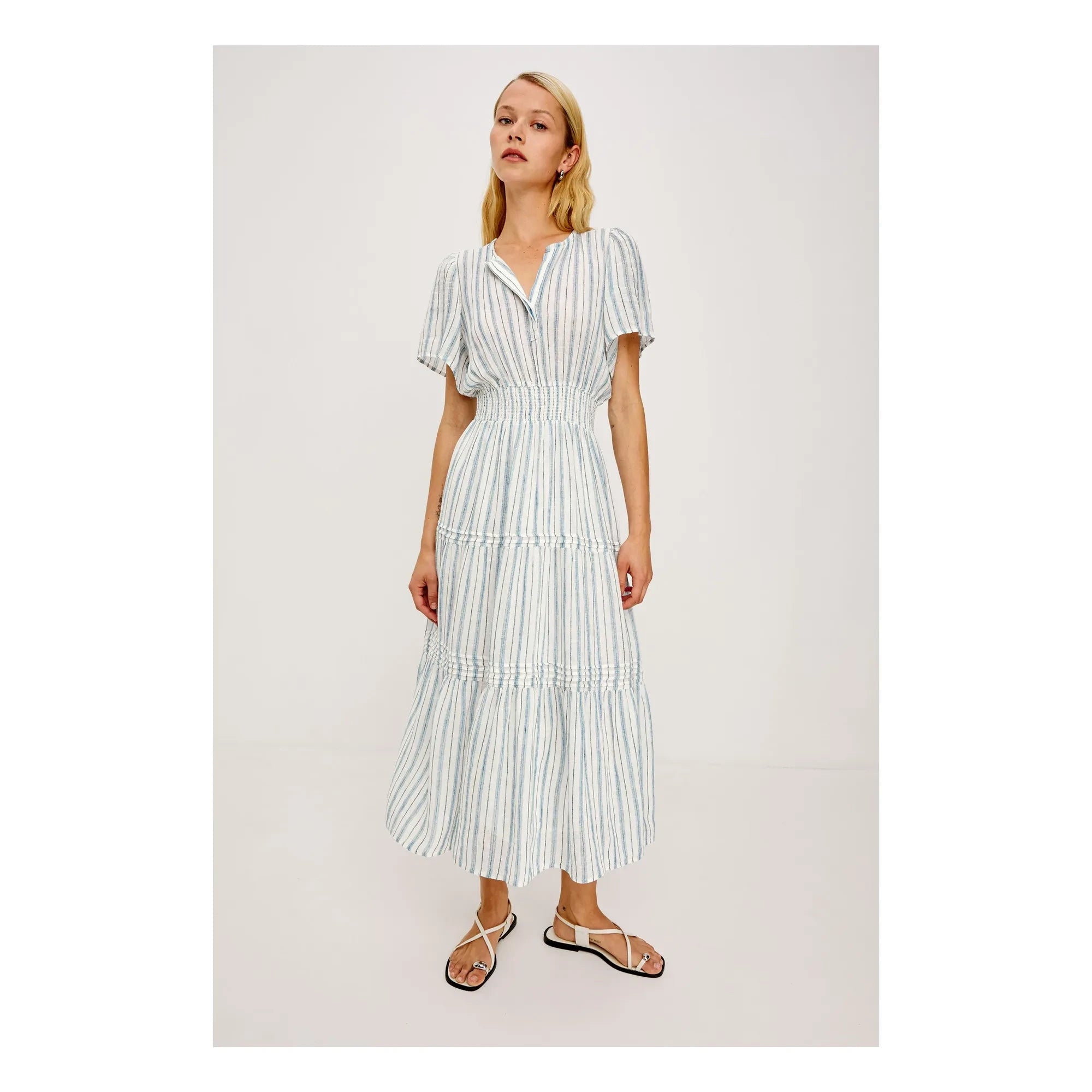Rails - Cannes gestreiftes Kleid | Hellblau