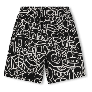 Molo - Avart Doodles Shorts aus Bio-Baumwolle | Schwarz