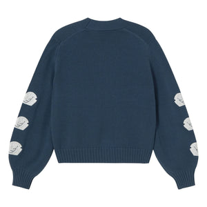 The Tiny Big Sister - Baumwoll-Schwan-Strickjacke | Marineblau