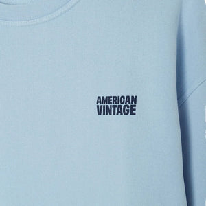 American Vintage - Plizzy Yuvarlak Yaka Sweatshirt | Açık Mavi