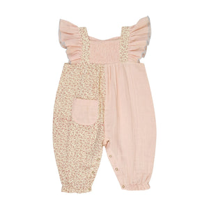 Lilinoa - Maryse Pamuk Gazlı Patchwork Tulum | Pembe