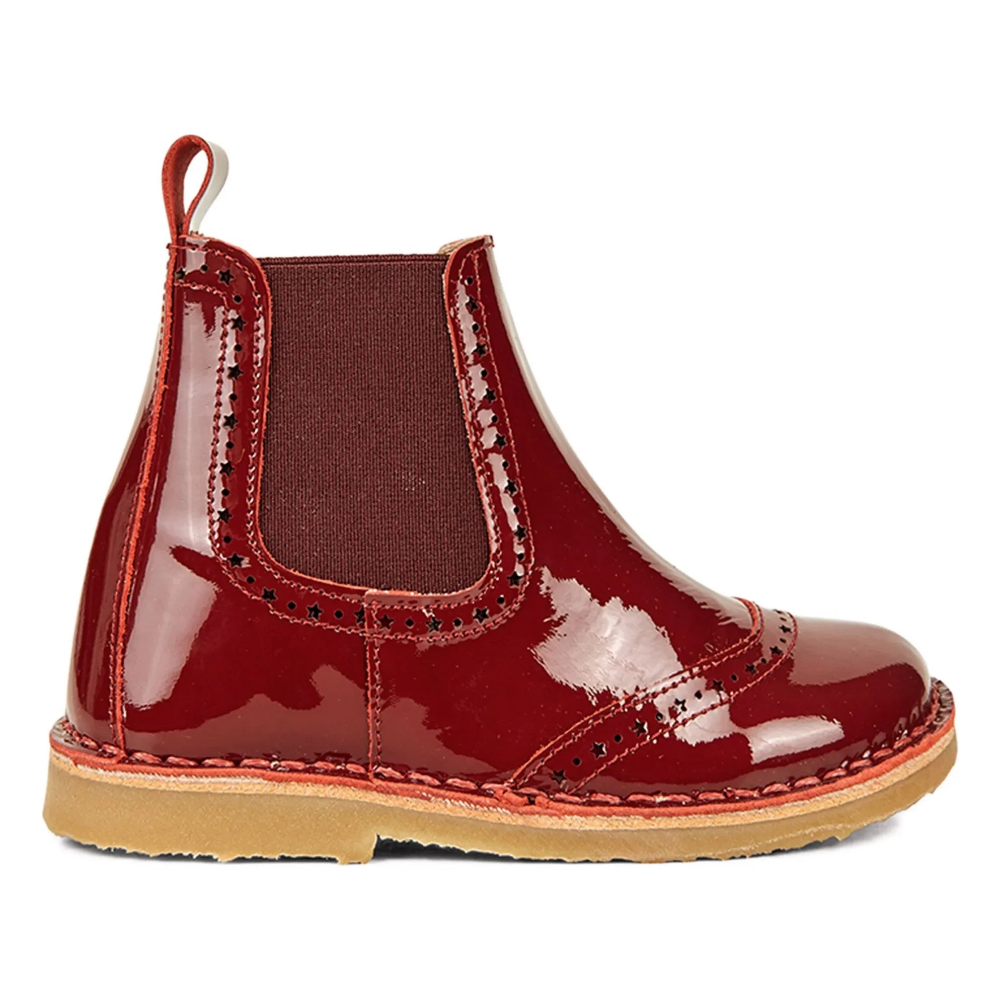 Petit Nord - Sternbesetzte Stiefeletten mit Reißverschluss | Rot