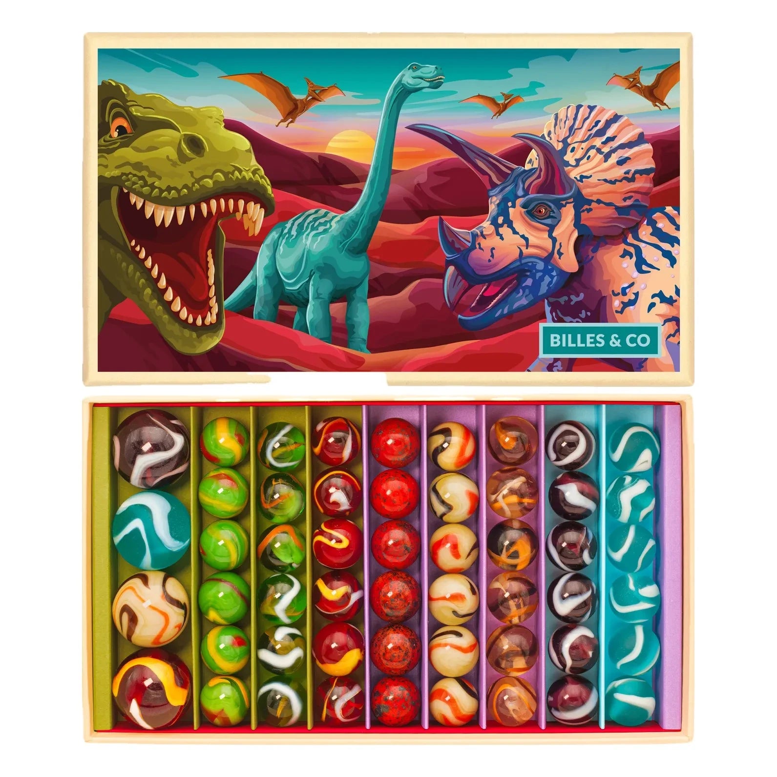 Billes & Co - Dinosaurier-Set - 52 Murmeln | Grün