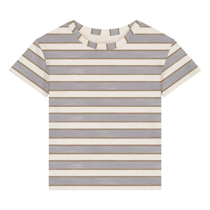 Studio Bohème - Basic gestreiftes T-Shirt aus Bio-Baumwolle | Hellblau
