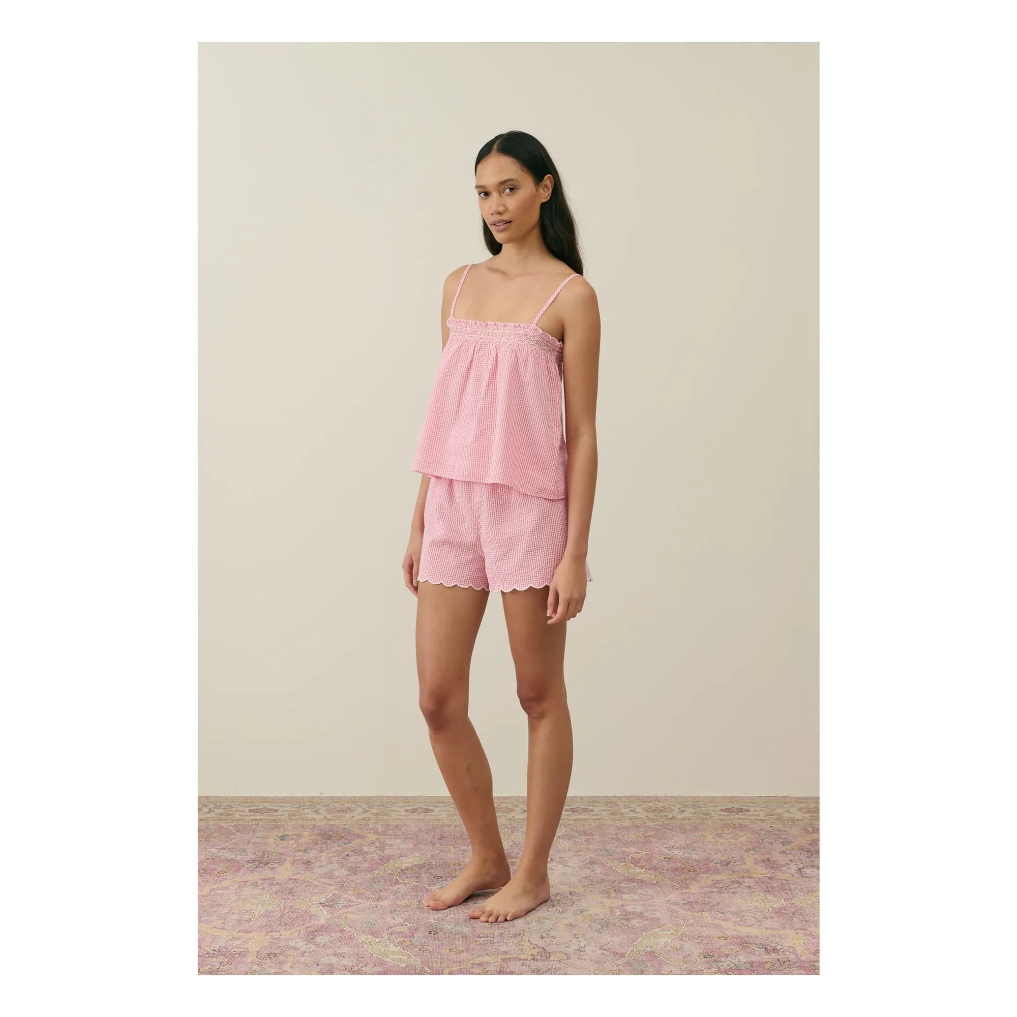 Louise Misha - Minala Vichy Schlafanzug - Damenkollektion | Rosa