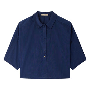 Sessùn - Gestreiftes U-Shirt aus Baumwolle | Marineblau