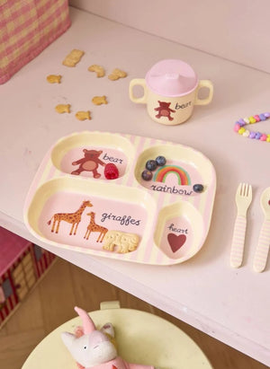 Rice - ABC Melamin Mittagsbox Set | Hellrosa