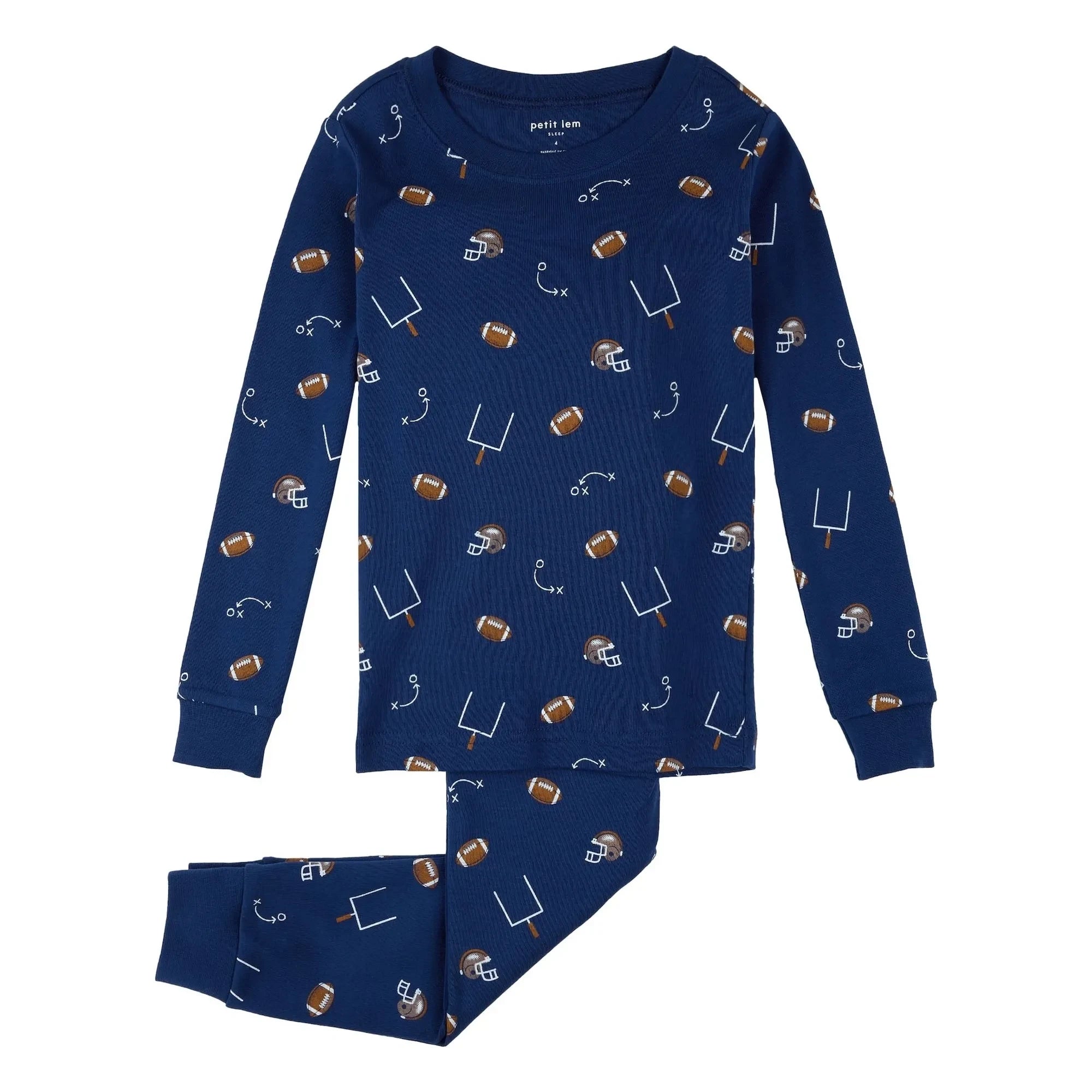 Petit Lem - Bio-Baumwoll-Fußball-Pyjama | Dunkelblau
