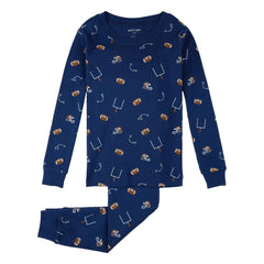 Petit Lem - Bio-Baumwoll-Fußball-Pyjama | Dunkelblau
