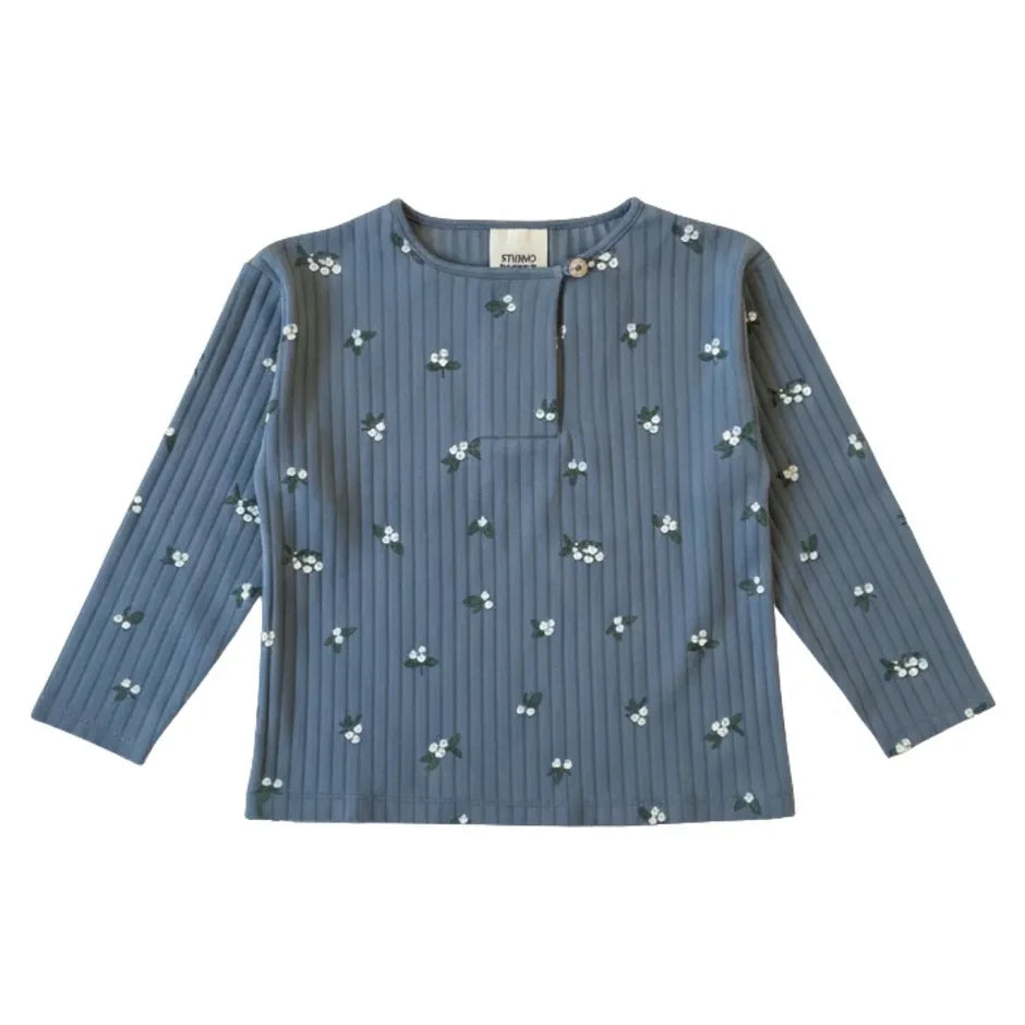Studio Bohème - Orso Gui Bio-Baumwoll-T-Shirt | Grau-Blau