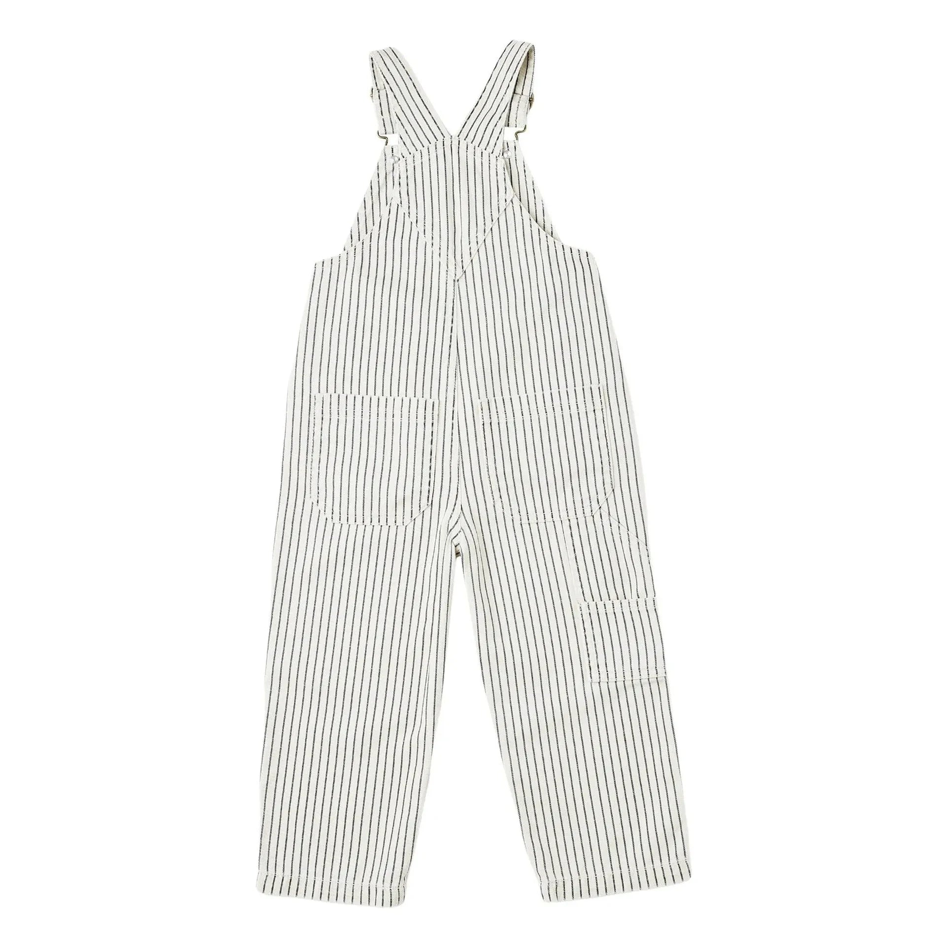 Rylee + Cru - Gestreifter Arbeits-Overall | Ecru