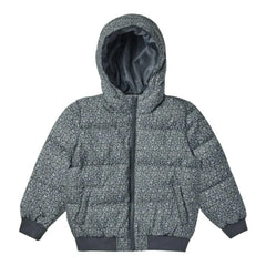 Rylee + Cru - Gesteppte Crop-Jacke mit Blumenmuster | Grau