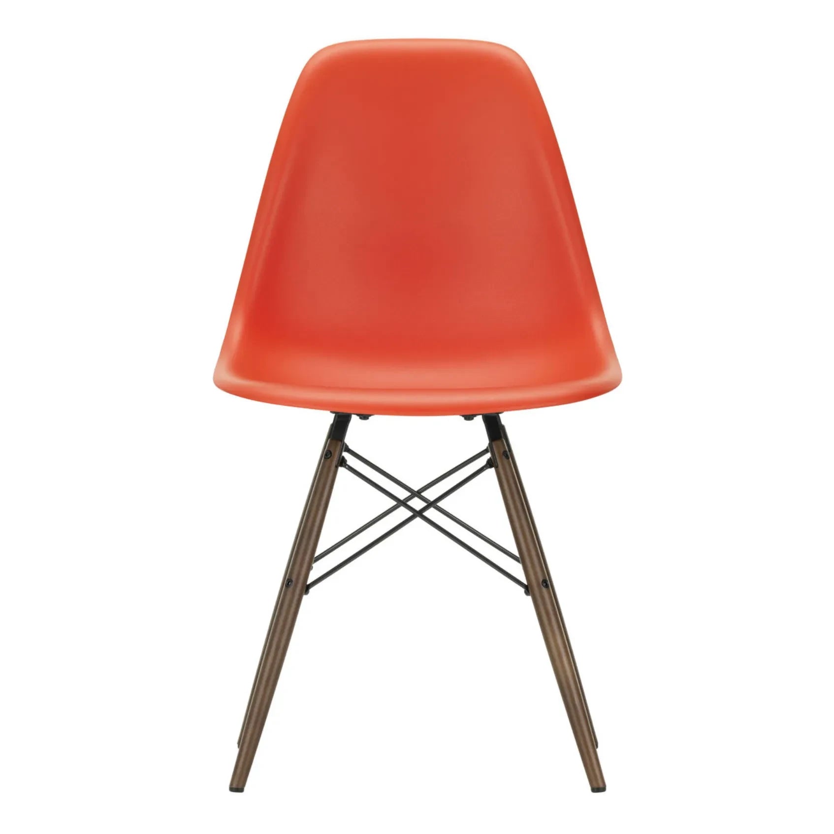 Vitra - DSW Stuhl Kunststoff - Ahorn Untergestell - Charles & Ray Eames | Mohnrot