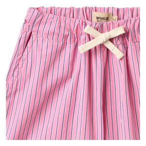 Wheat - Coral Gestreifte Bio-Baumwoll-Bermuda-Shorts | Rosa