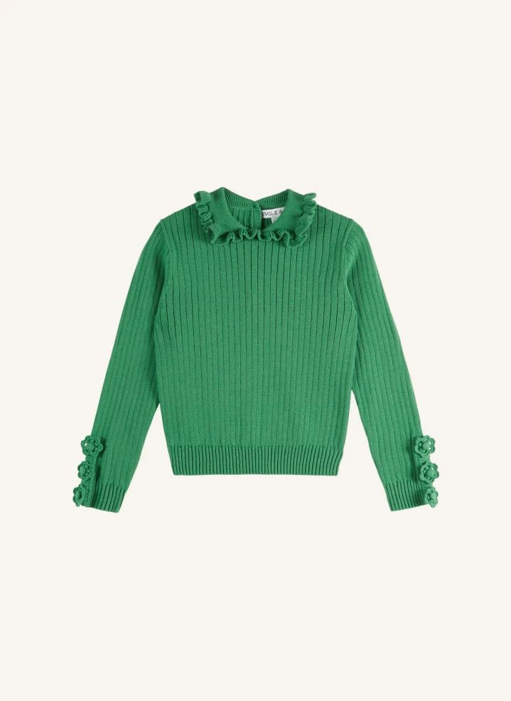 Emile et Ida - Grüner Rippenpullover