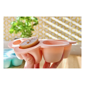 Béaba - Mehrfach unterteilte Silikonteller 6x90ml | Blassrosa