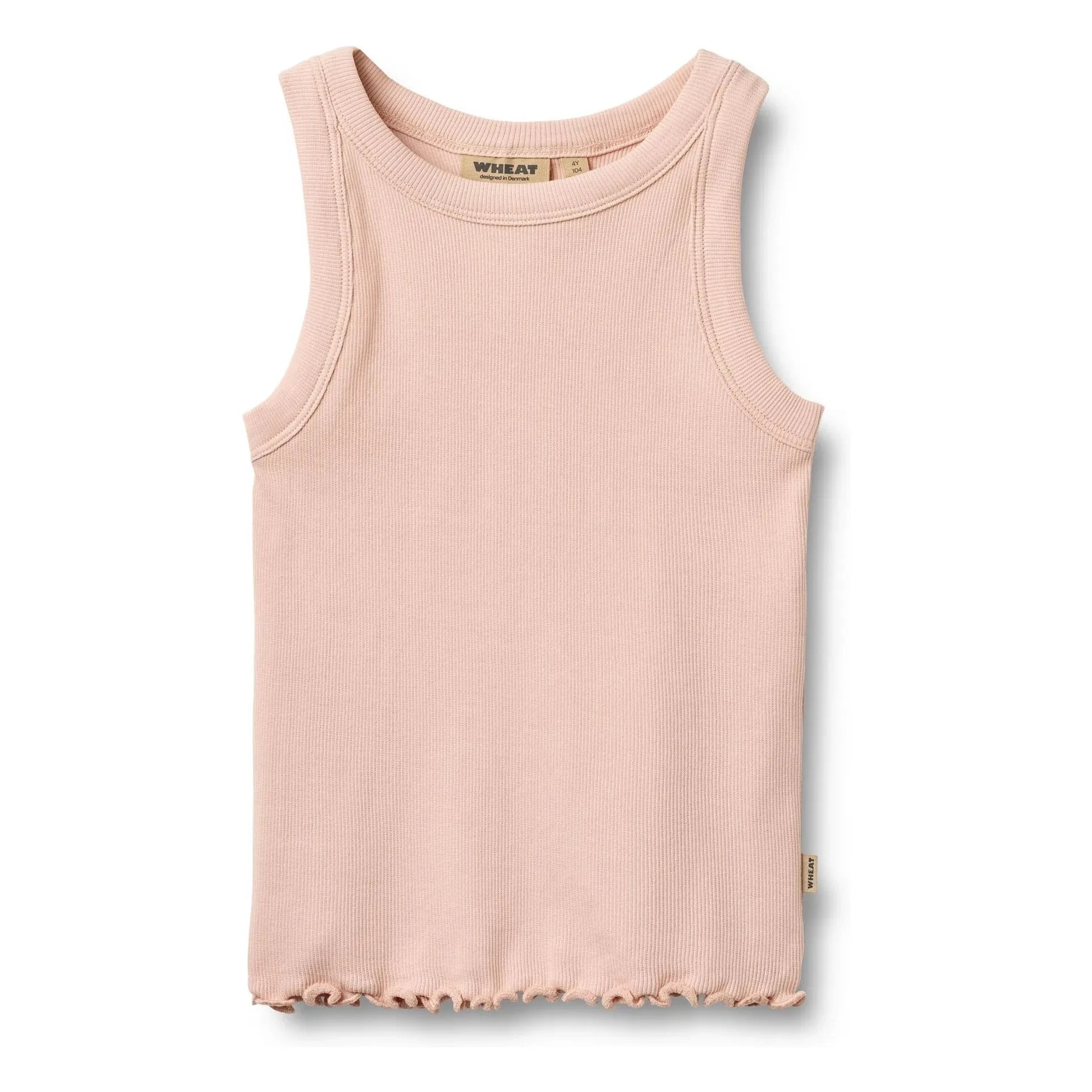 Weizen - Minka geripptes Tanktop aus Bio-Baumwolle | Blassrosa