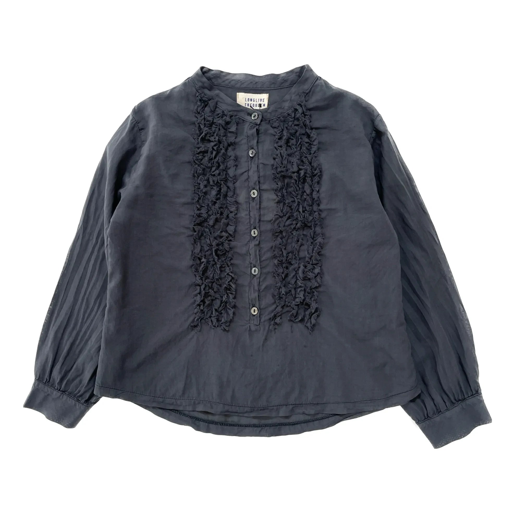 Longlivethequeen - Geraffte Bluse | Marineblau