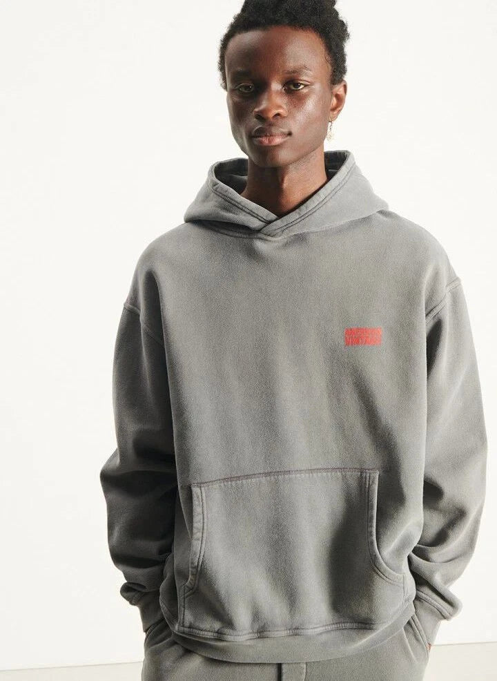 American Vintage - Plizzy Sweatshirt mit Kapuze | Dunkelgrau