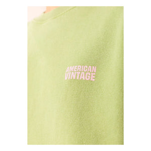 American Vintage - Plizzy Baumwoll-Sweatshirt | Blassgrün