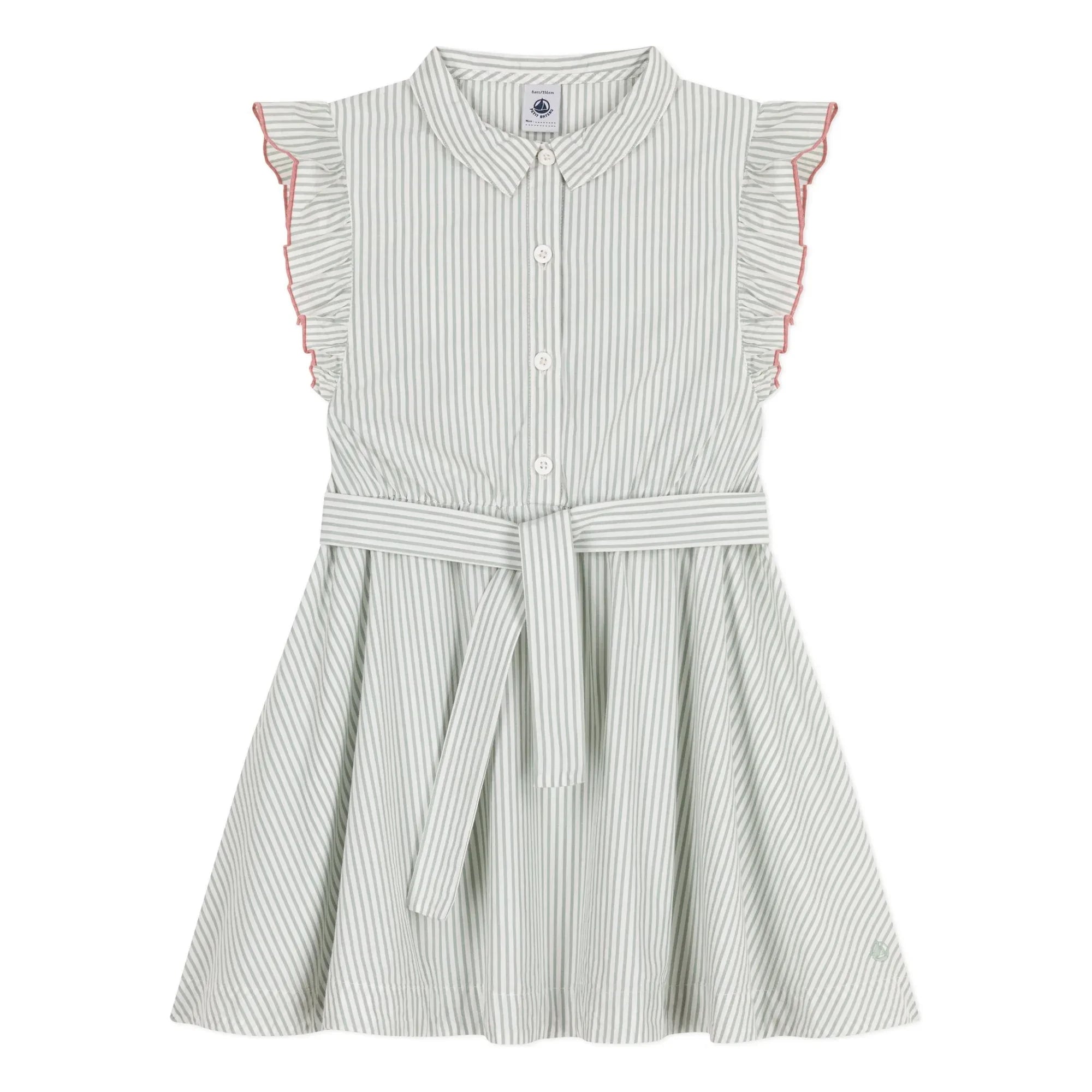 Petit Bateau - Blotilde Kleid aus Bio-Baumwoll-Popeline | Weiß