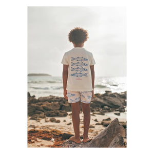 Pepita & Me - T-Shirt mit Barracuda-Aufdruck | Weiß