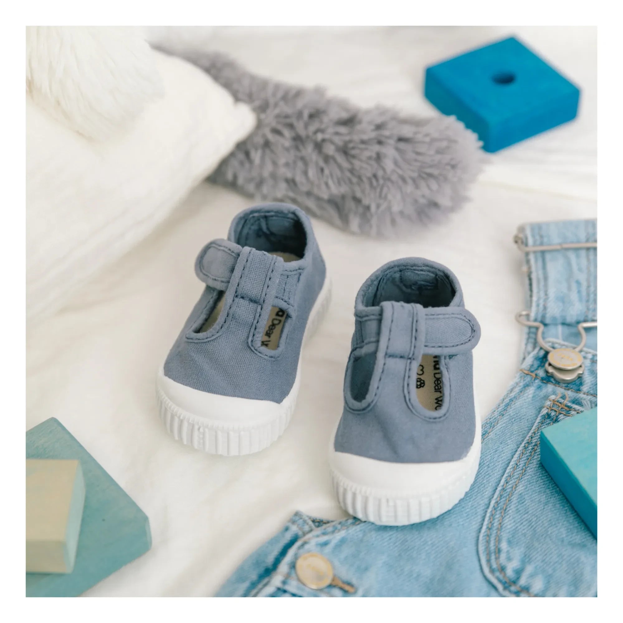 Victoria - Lona Klettverschluss-Sneaker-Sandalen | Blau