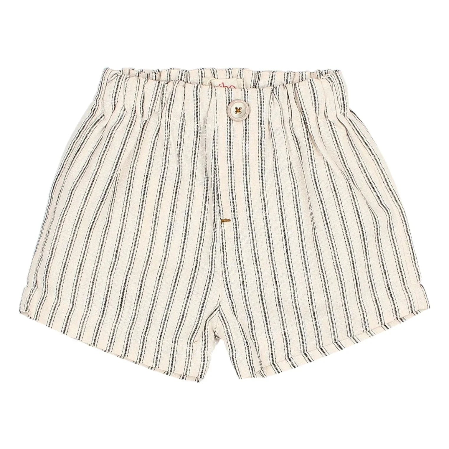 Búho - Gestreifte Leinenshorts | Ecru