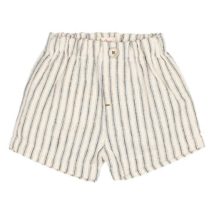 Búho - Gestreifte Leinenshorts | Ecru
