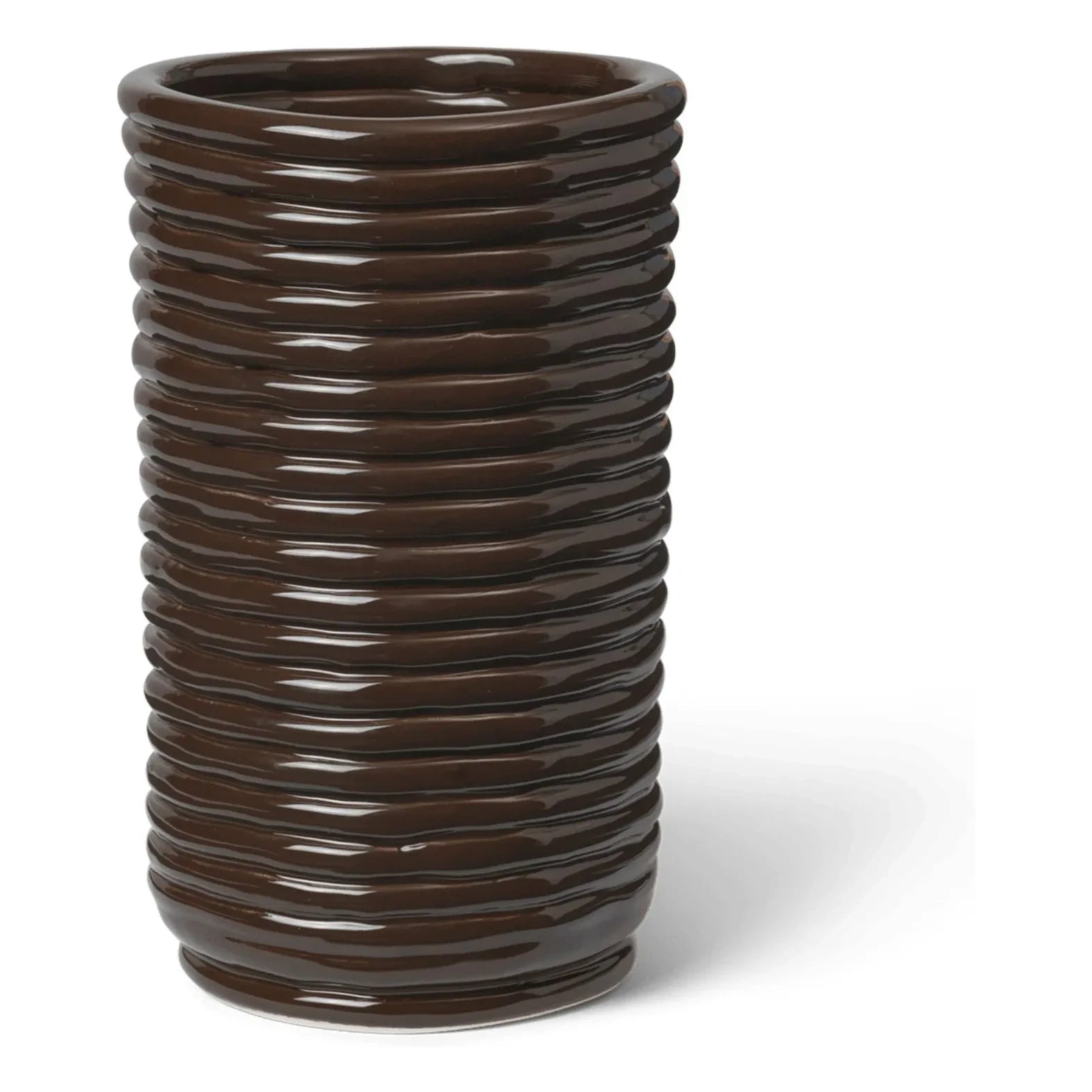 Ferm Living - Vase aus Keramik mit Samt-Textur | Braun