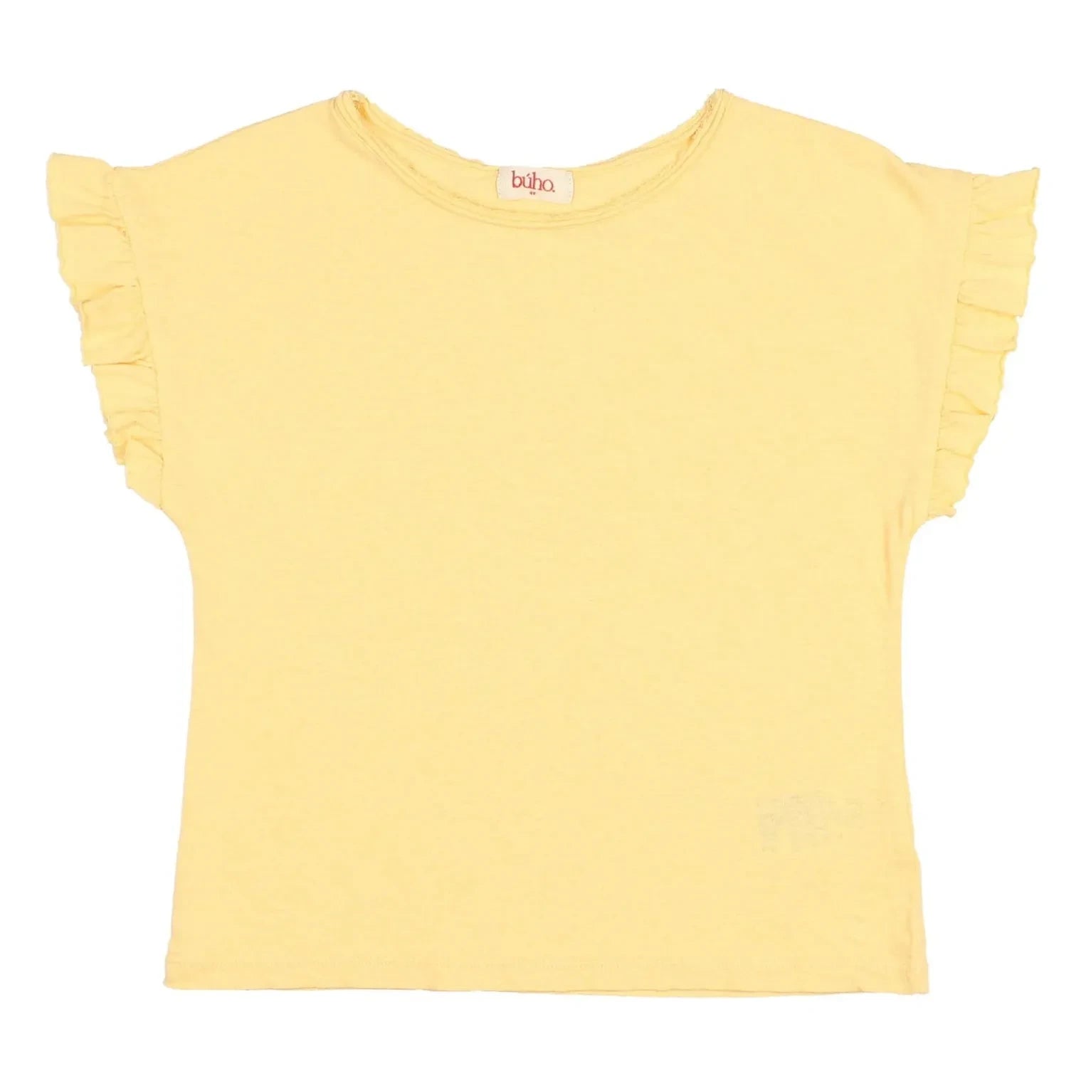 Búho - Rüschen-T-Shirt aus Leinen | Gelb