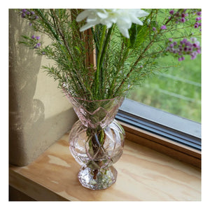 &Klevering - Kosmetik-Vase aus Glas in Diamantform | Rosa