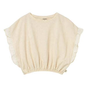 Cozmo - Iris T-Shirt mit Volant | Ivory