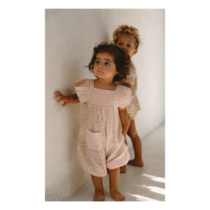 Lilinoa - Maryse Pamuk Gazlı Patchwork Tulum | Pembe