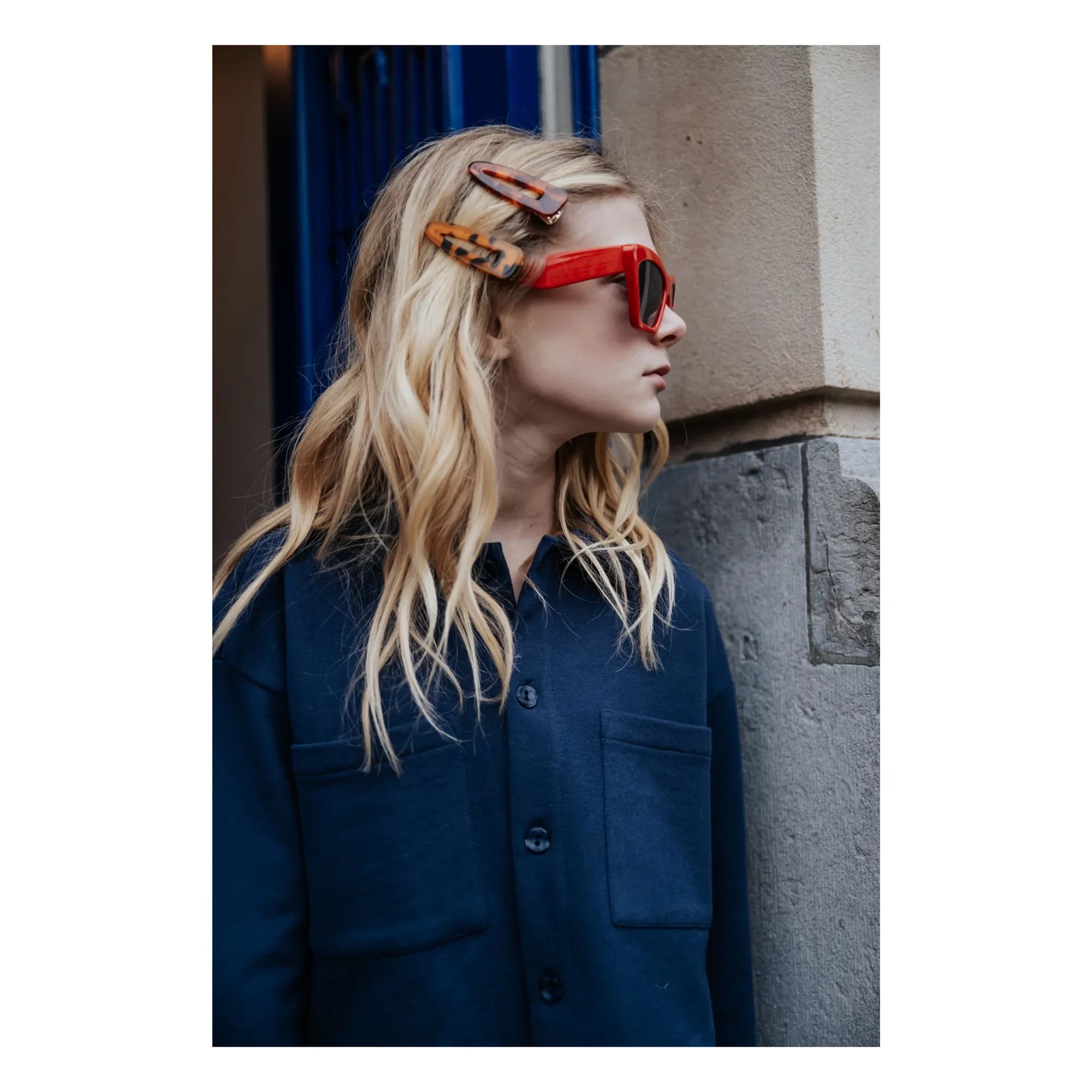 Cos I Said So - Bio-Baumwoll Crop Top Hemd | Marineblau