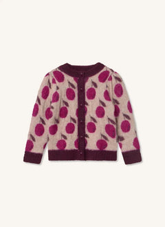 Fliink - Stern-Kirschen Alpaka Wolle Cardigan | Rosa