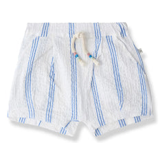 1+ in the family - Conca Gestreifte Bermuda-Shorts | Hellblau