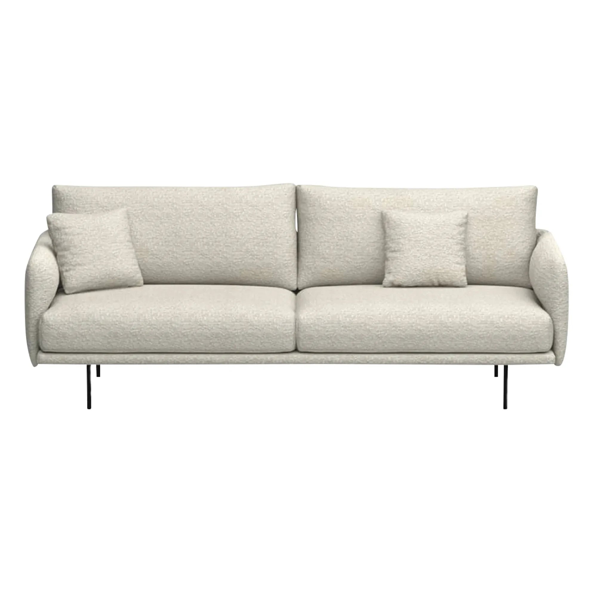 Panac Edition - Bouclé Stoff Isly 3-Sitzer Sofa - 205 cm | Gebrochenes Weiß