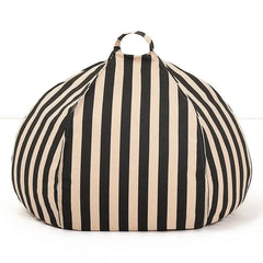 Nobodinoz - Vibes Stripes Yuvarlak Puf | Siyah
