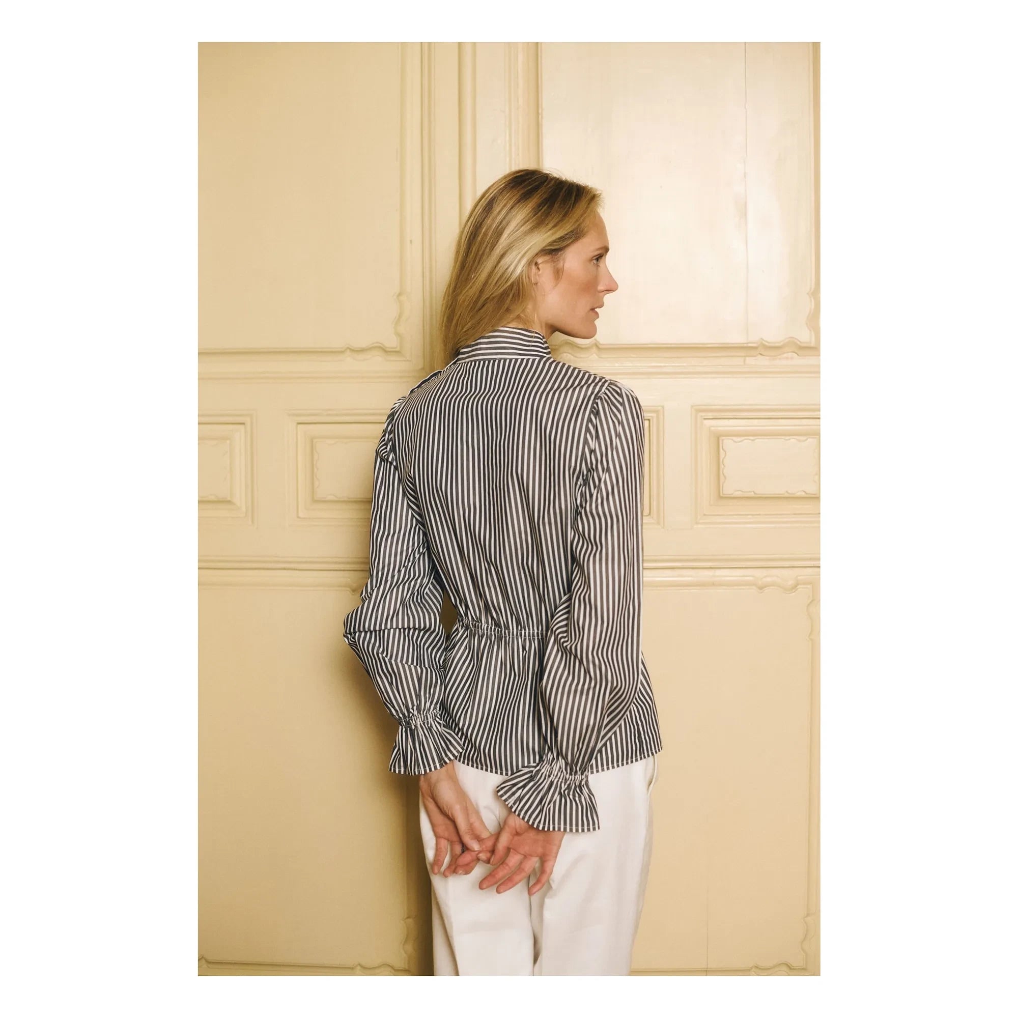 Maria de la Orden - Gestreifte Baumwollbluse Brighton | Marineblau