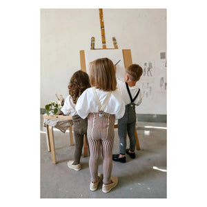 Silly Silas - Gestreifte Strumpfhose aus Bio-Baumwolle | Creme